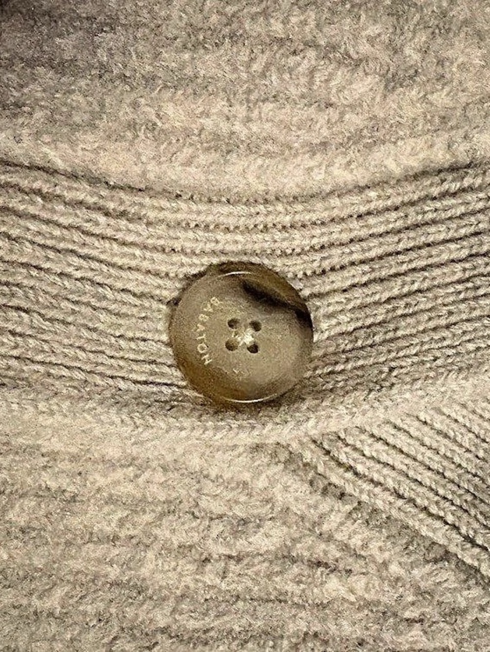 Babaton Ribbed Button-Front Cardigan in Beige Size Small - Picture 3 of 4